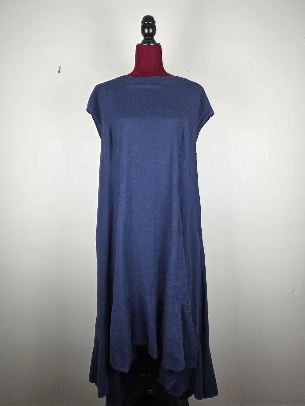 Universal Standard Sunset Linen Flounce Dress In Cenote (Size S/14-16) - Picture 5 of 12
